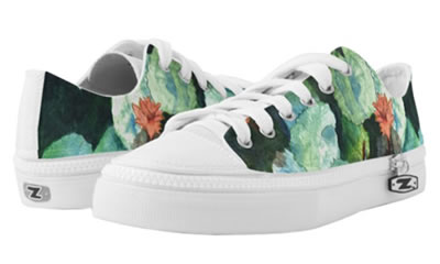 Cute Colorful  & Fun <br>Water Lilies Low Top ZIPZ® Shoes